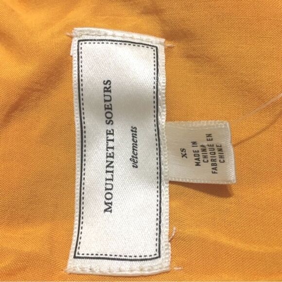 Anthropologie Moulinette Soeurs Yellow Mustard Cold-shoulder Dress Size XS - Picture 11 of 12